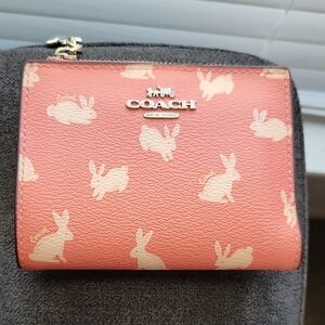 Coach Pink Wallet with Bunny Print